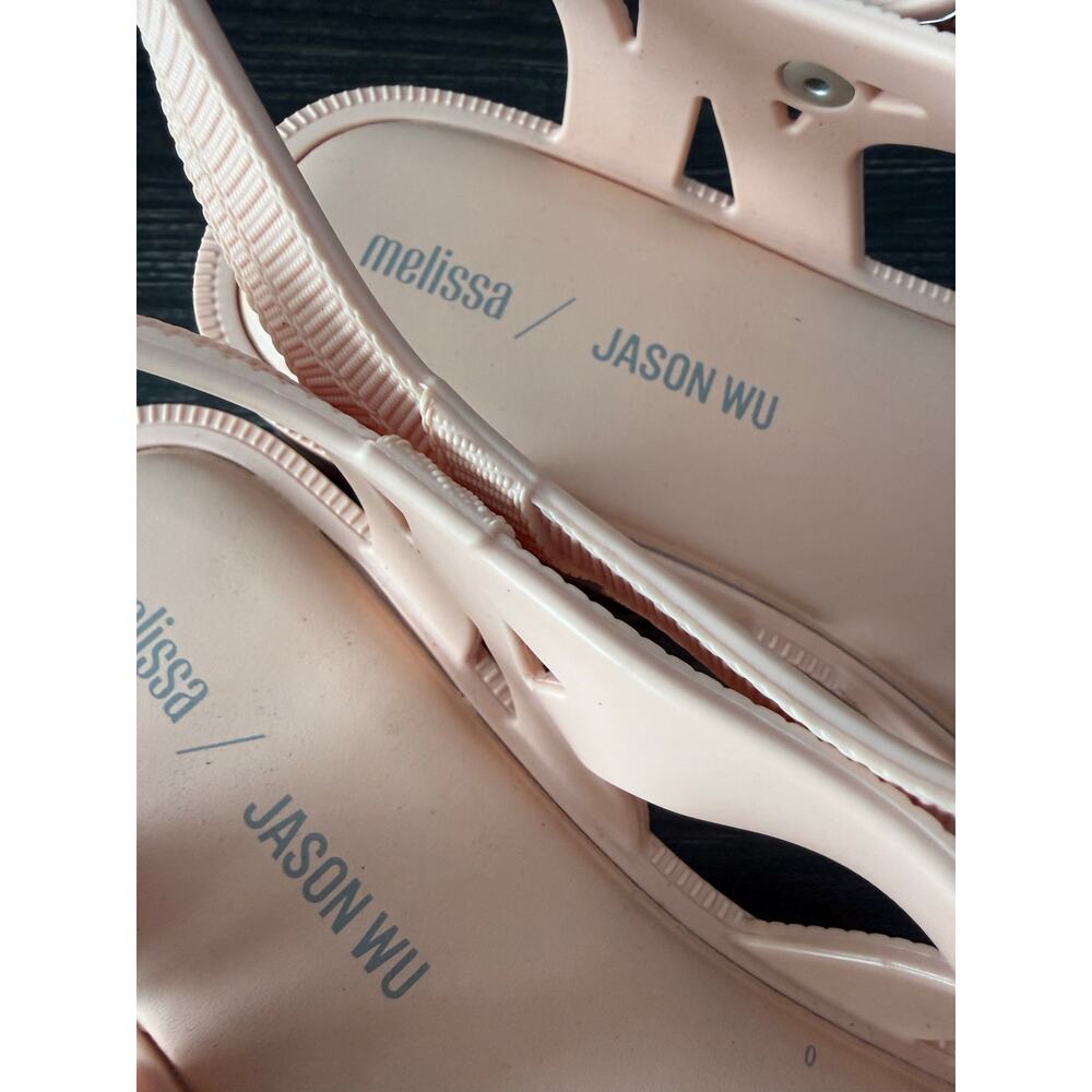 Melissa Possession + Jason Wu Baby Pink Textured Slingback Sandals Sz. 10 - Picture 7 of 8